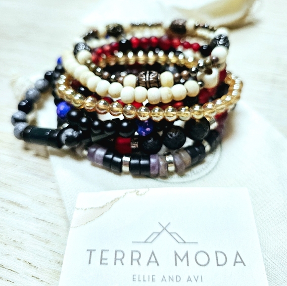 Terra Moda - Set of Gemstone, Tigers Eye and Amethyst, Size Large (male 9.5") - Picture 7 of 7